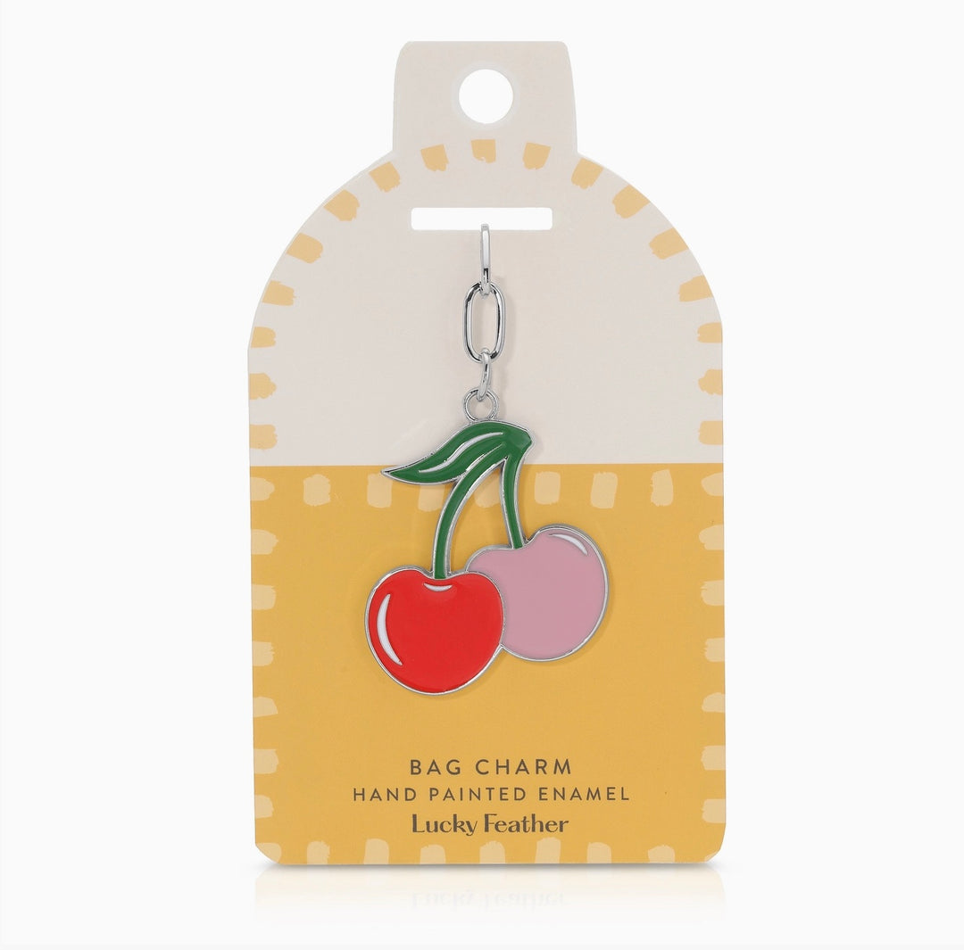 Enamel Bag Charm - Cherries