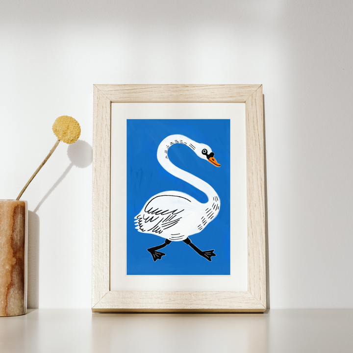 Runaway Swan Illustrated Print