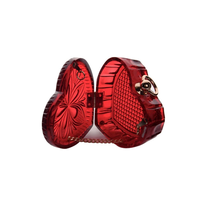Amour Heart Clutch Burgundy