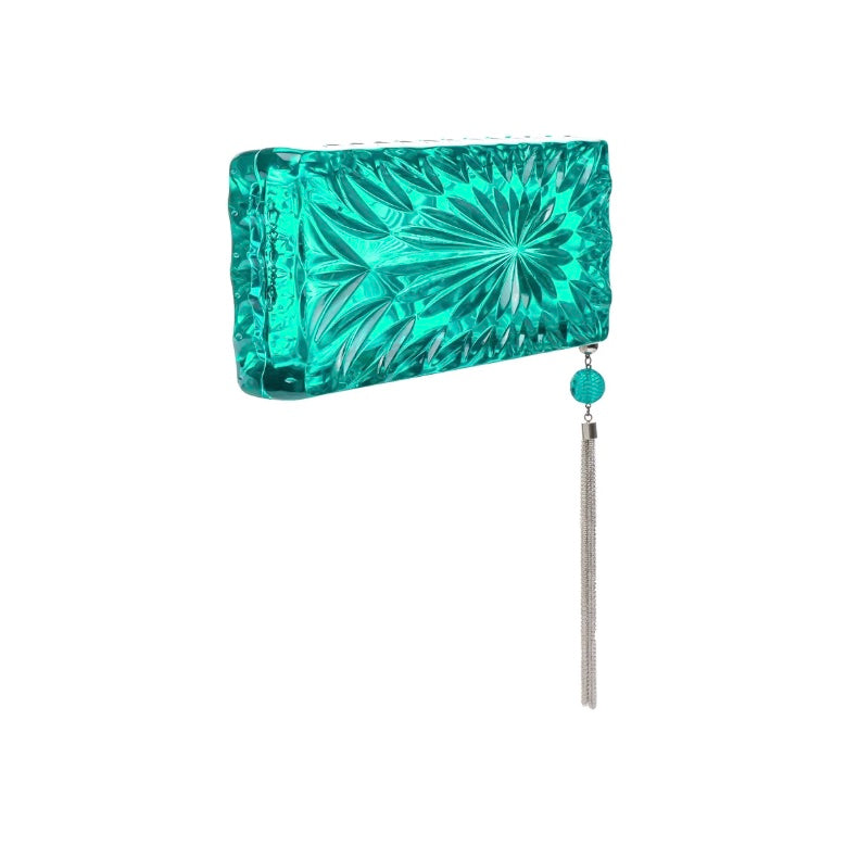 Long Rectangle Clutch Turquoise