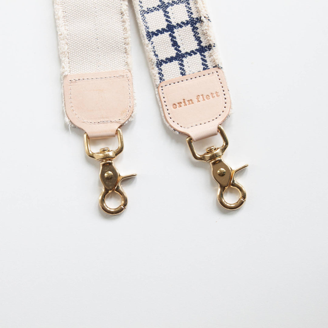 Navy Plaid Bag Strap