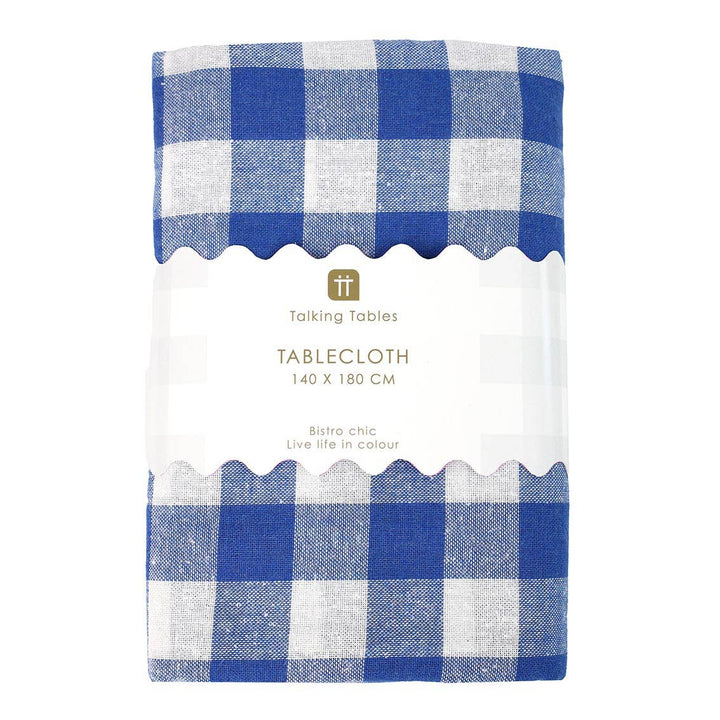 Blue & White Gingham Tablecloth