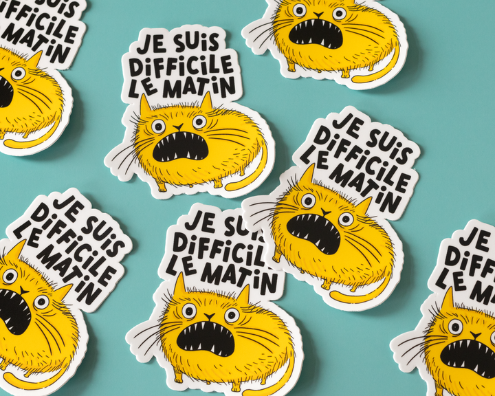 Je Suis Difficile Le Matin Vinyl Sticker