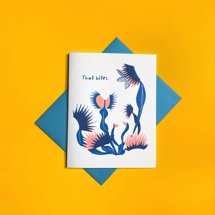 Fly Trap Bites - Fun Risograph Card