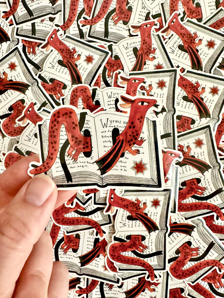 Book Wyrm Library Sticker