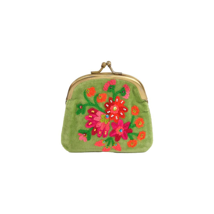 Floral Green Pouch/Clutch