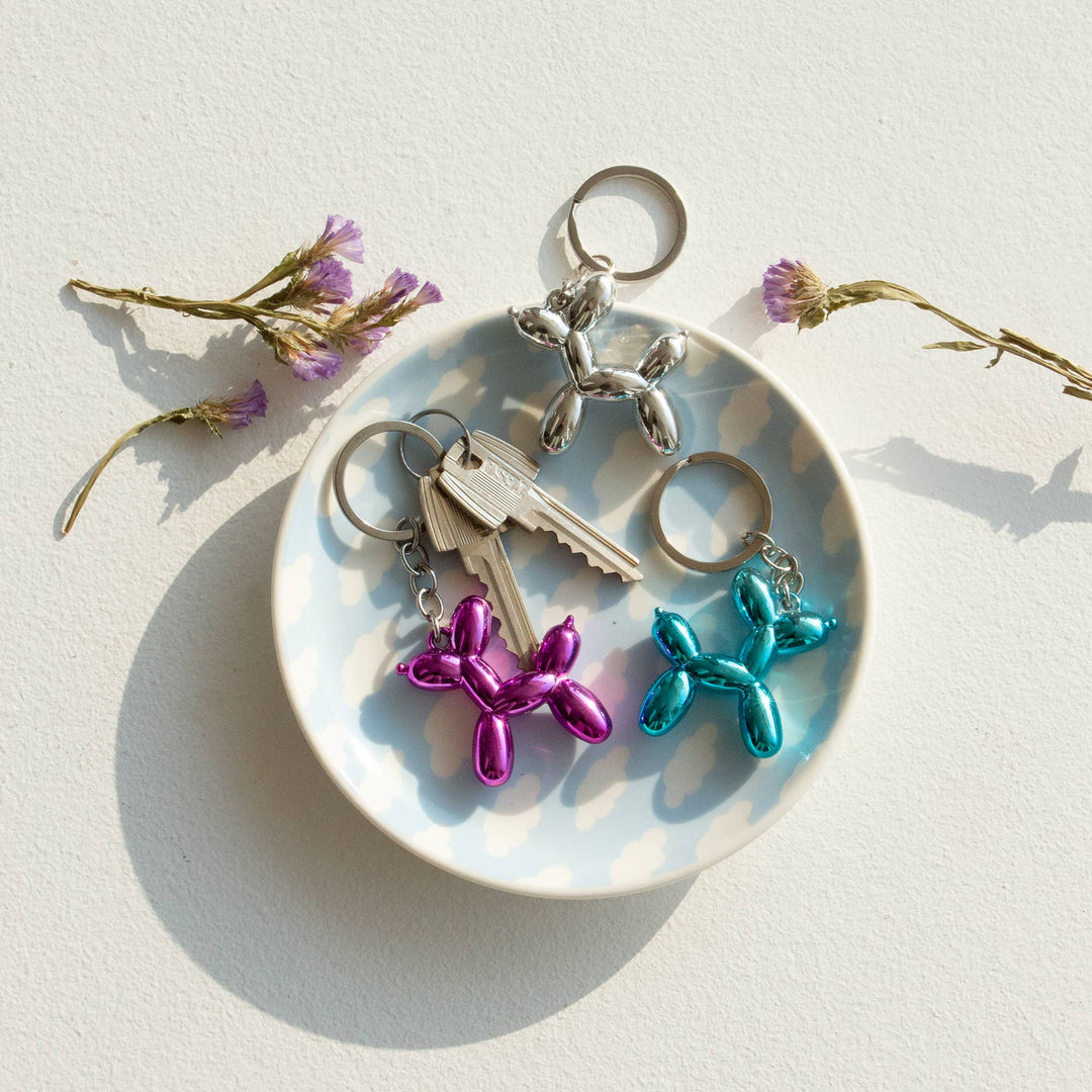 Metallic Puppy Keychains