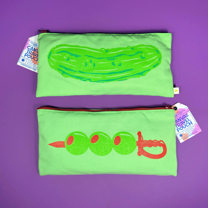 Pickle/Olive, Garnishes Canvas Travel Pouch