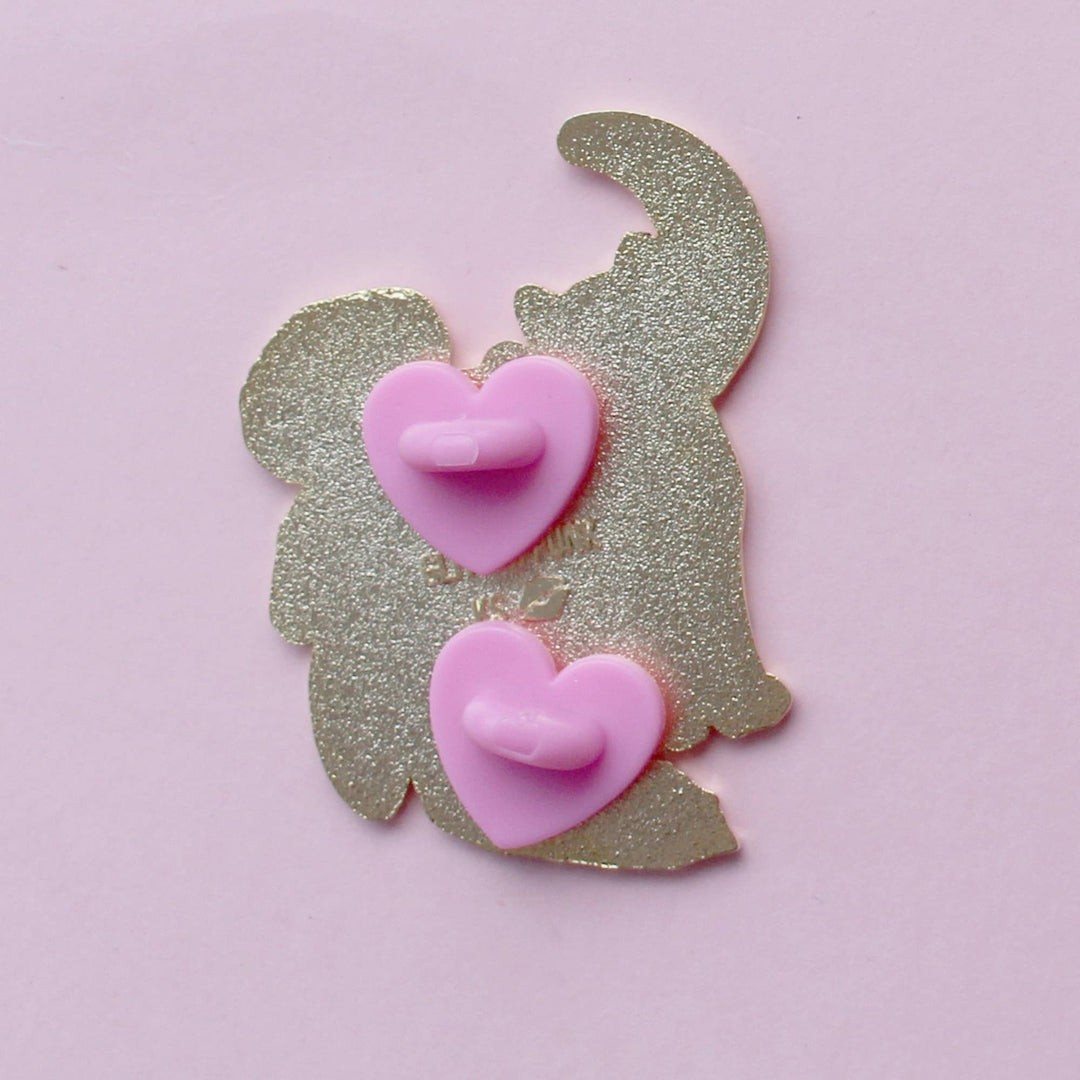 Morning Glory Cat Enamel Pin: Bisexual Pride
