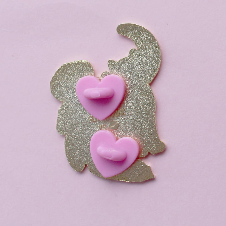 Morning Glory Cat Enamel Pin: Bisexual Pride