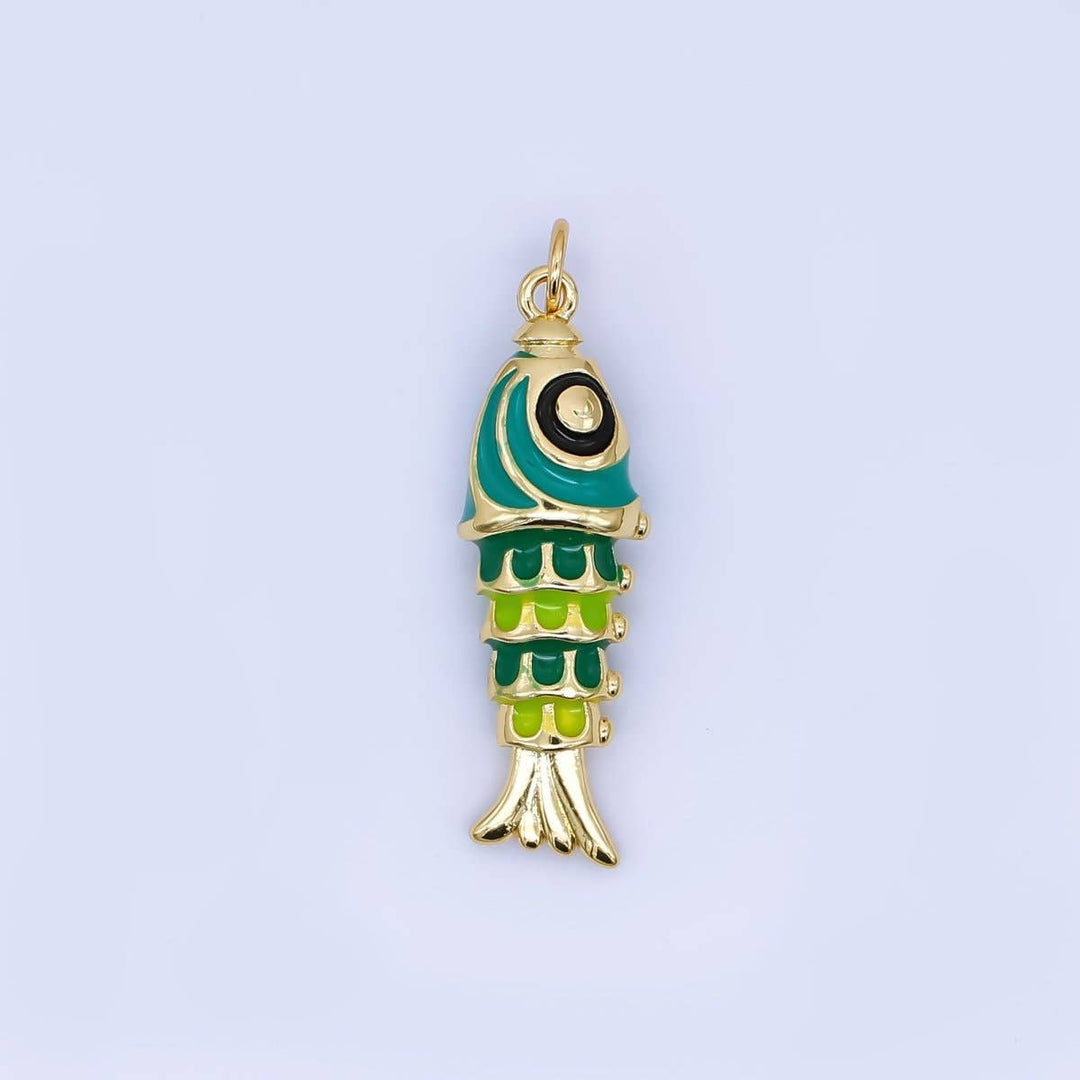 24K Gold Filled Multicolor Fish Charm