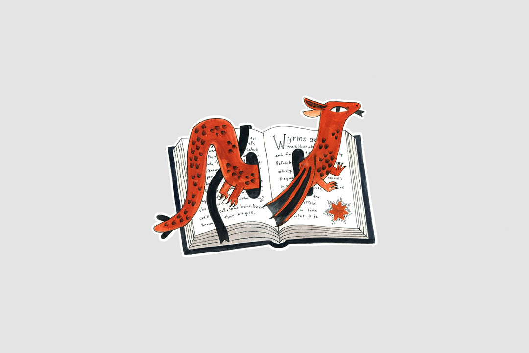 Book Wyrm Library Sticker