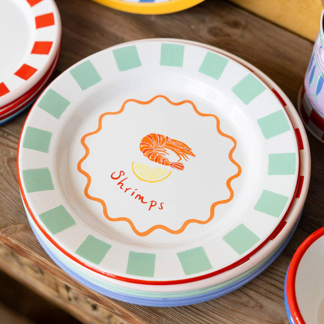 Shrimp Enamel Plate Large