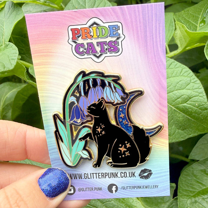 Bluebell Cat Enamel Pin: MLM Pride