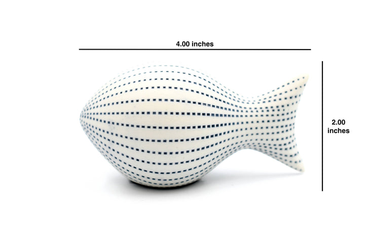 Handcrafted Mini Fish Blue Dotted Stripe