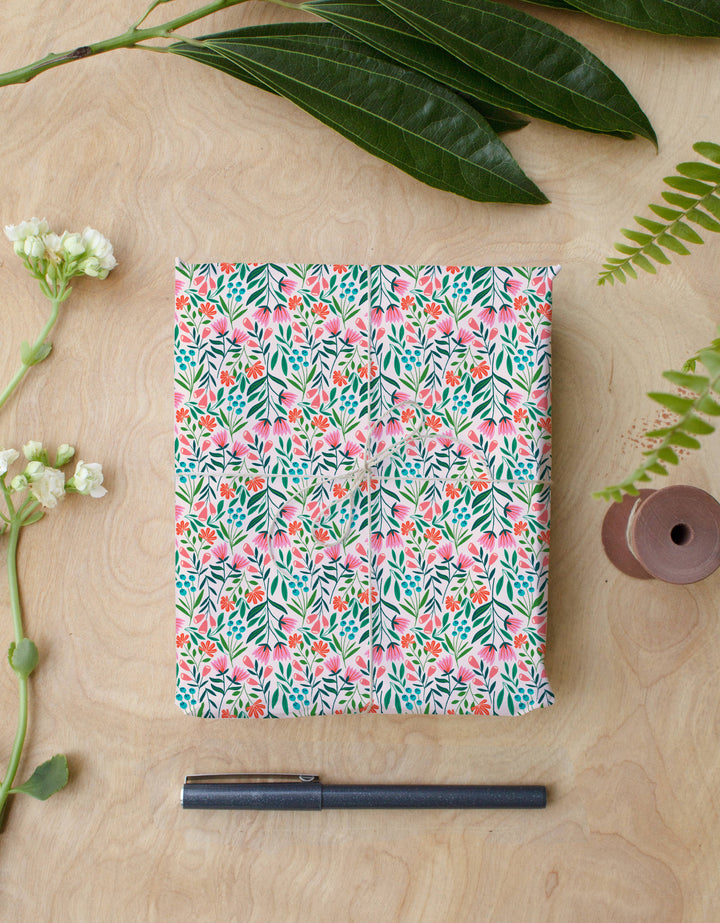 White Garden Wrapping Paper