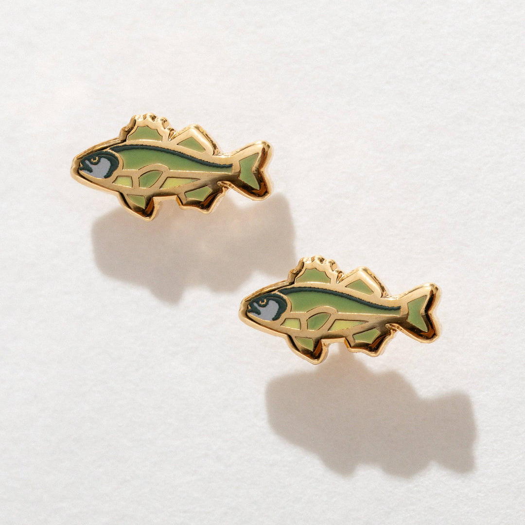 Bass Enamel Stud Earrings