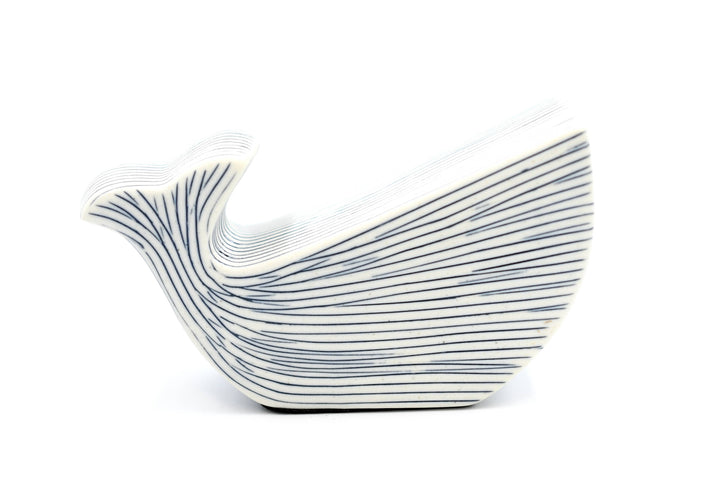 Handcrafted Mini Whale Blue Stripe