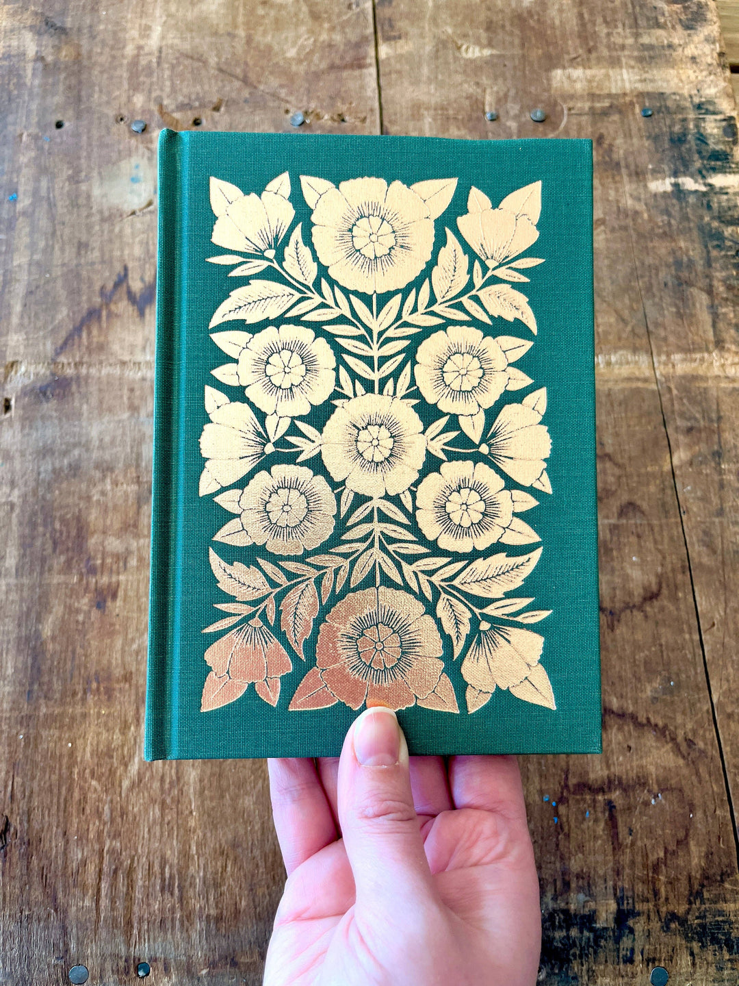Foil Stamped Linen Journal: Jewel Green