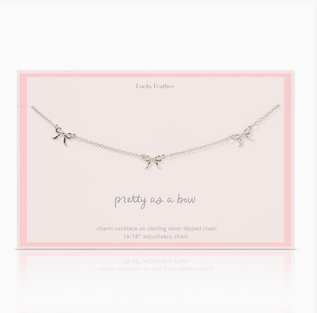 Beautiful Bows 3 Bow Necklace Silver