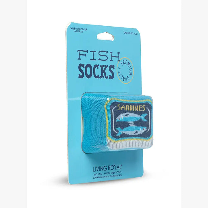 3D Packaged Socks - Sardines - Blue