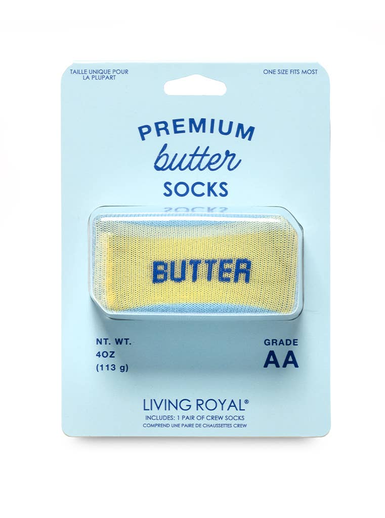 3D Packaged Socks - Butter Stick - Light Blue