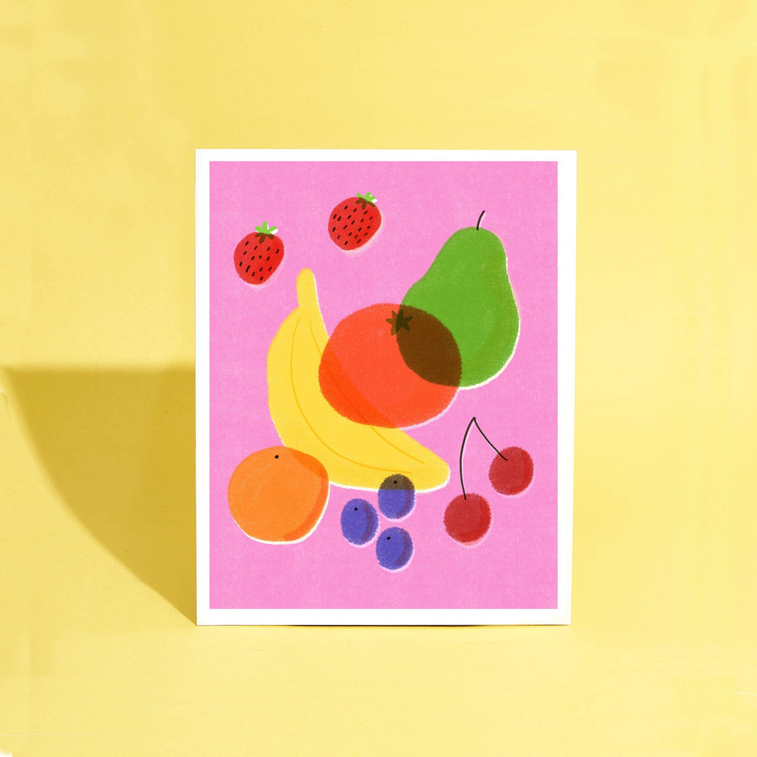 Retro Fruit Art Print