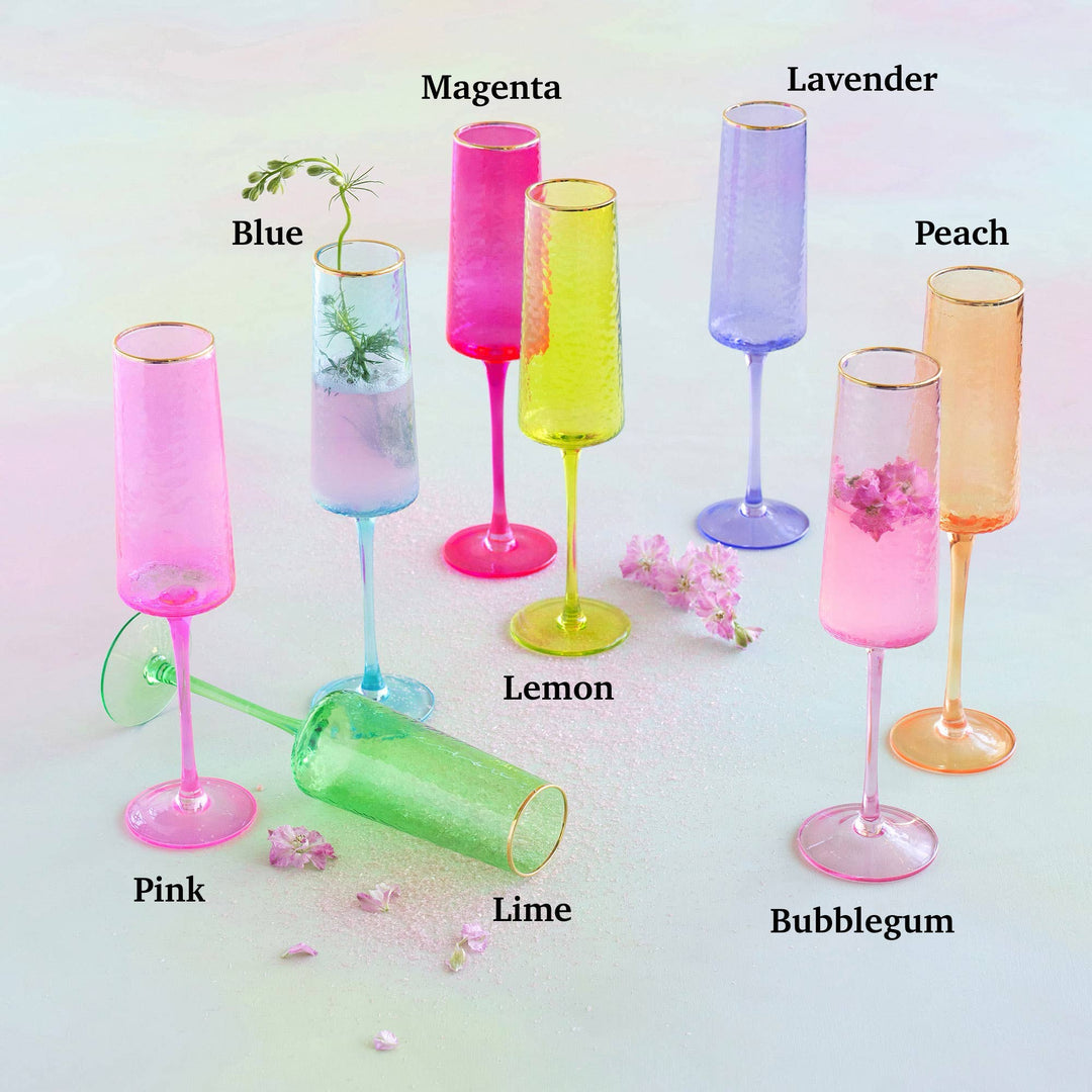 Glitterville Rainbow Champagne Flute
