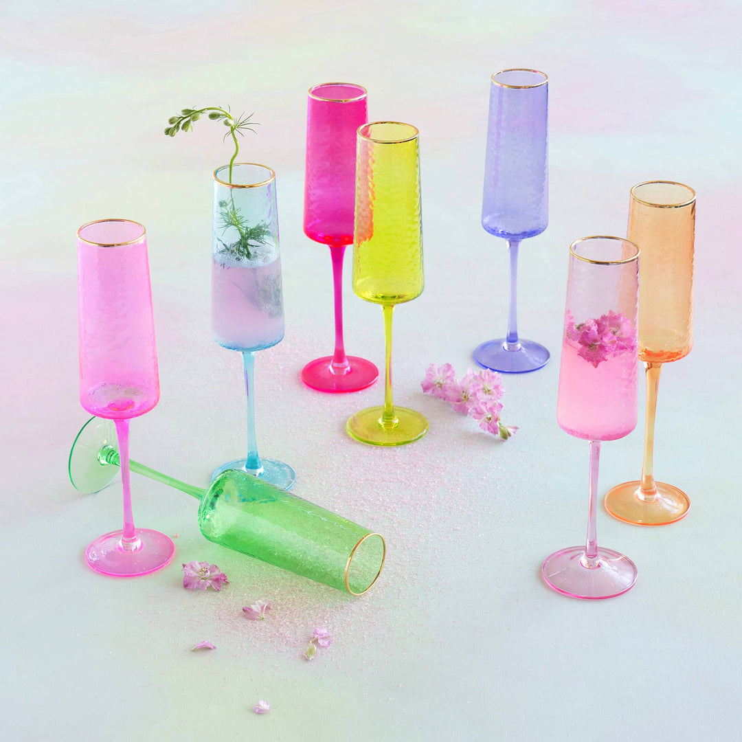 Glitterville Rainbow Champagne Flute