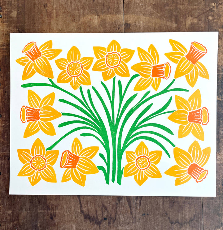 Garden Series: Daffodil Risograph Print
