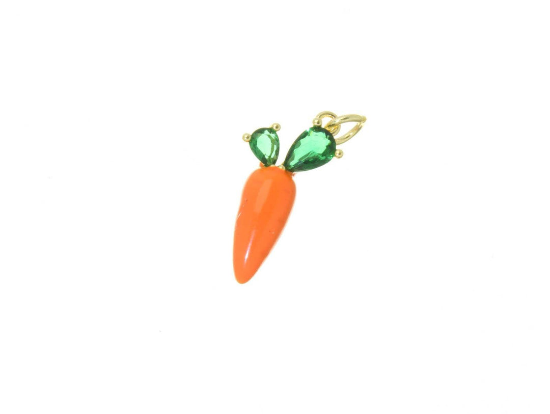 Gold CZ Carrot Charm