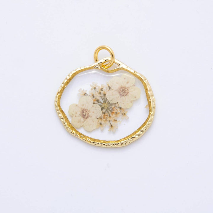 18K Gold Filled Resin Flower Charm