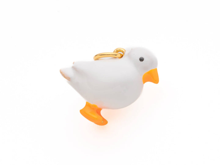 White Duck Enamel Charm