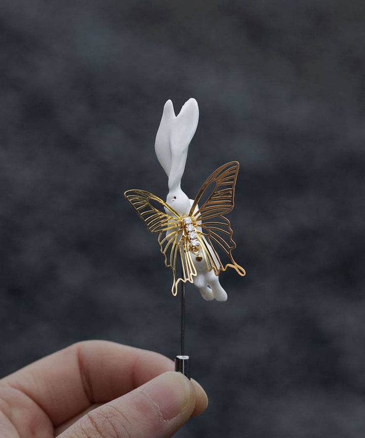 Ceramic Rabbit Brooches