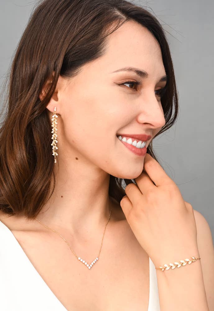 Willow Zircon and Gold Dangle Earrings