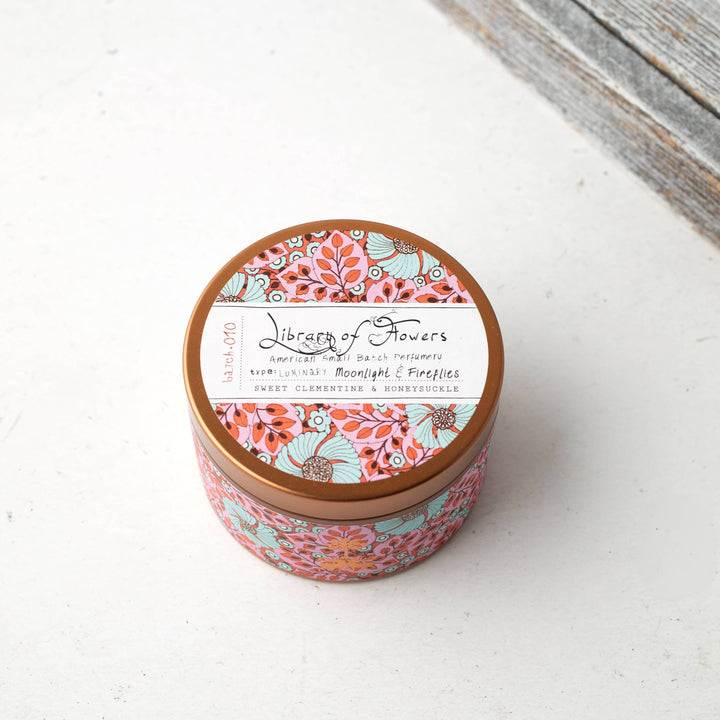 BLUE FLOWERS &amp; PINK LEAVES CANDLE