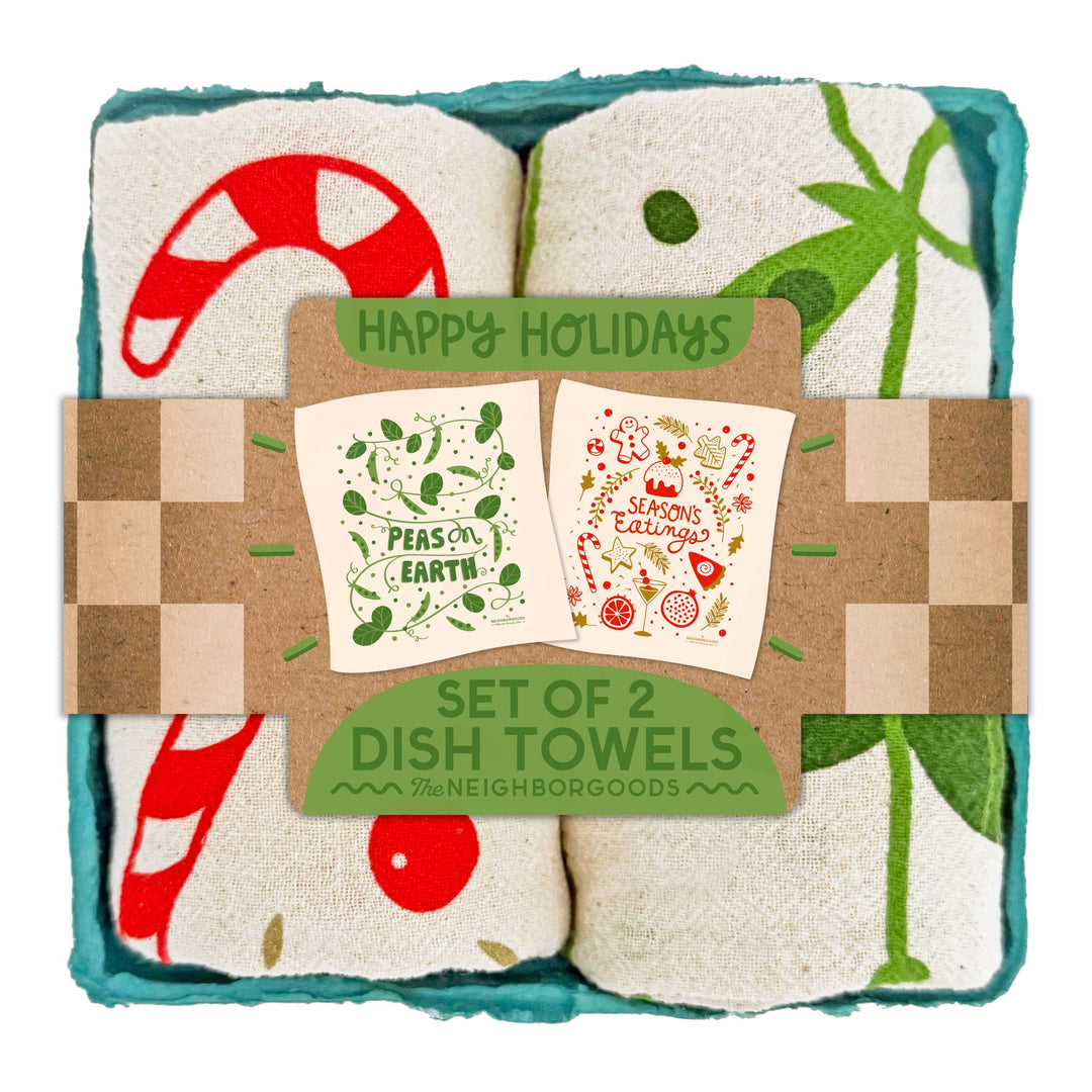 HAPPY HOLIDAYS  - Tea Towel Set of 2