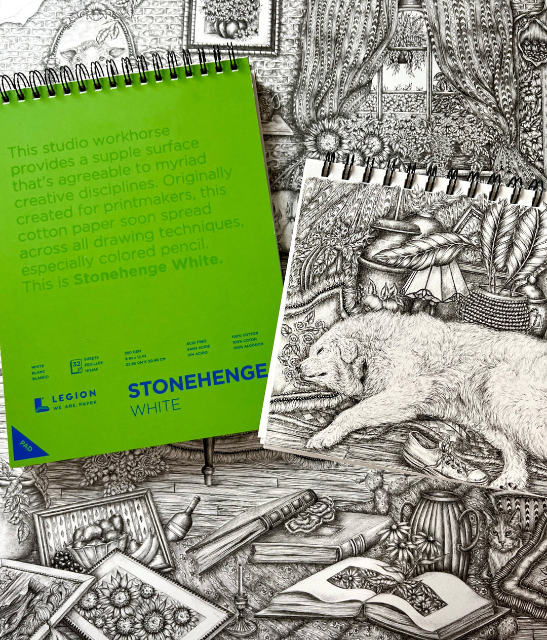 Stonehenge White Spiral Sketchpad