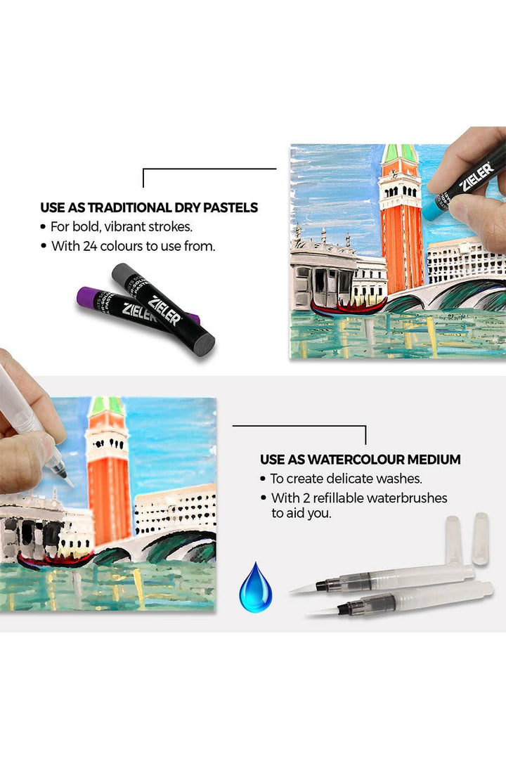 Zieler® 24 Artists Soft Water-Soluble Oil Pastels