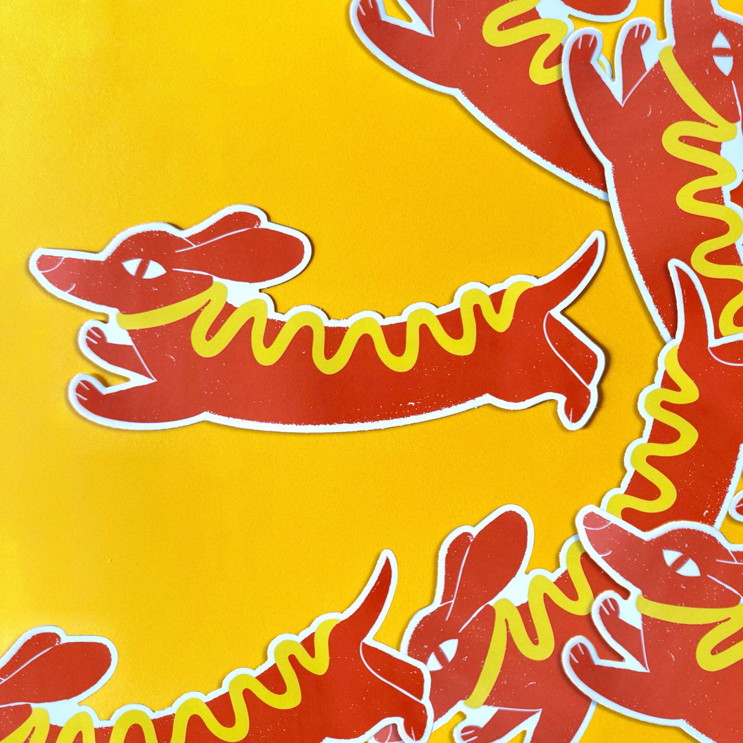 Hotdog Dog - Vinyl XL Sticker