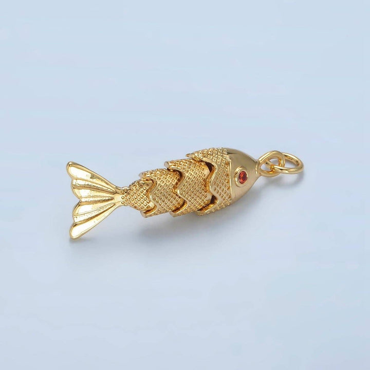 24K Gold Filled 30mm Fish Charm