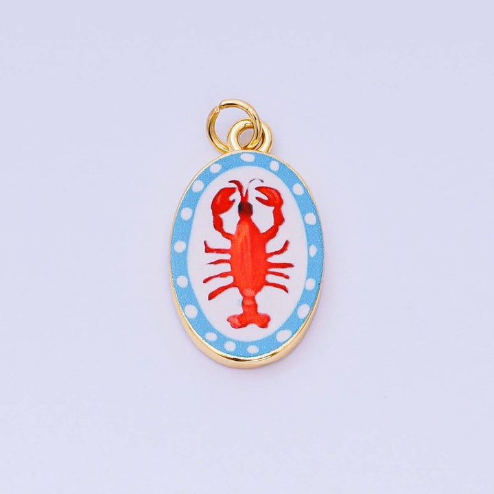 24K Gold Filled Enamel Oval Charm
