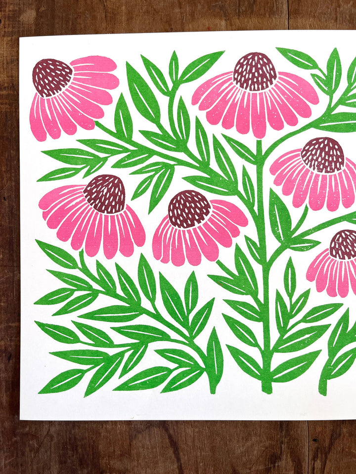 Garden Series: Echinacea Risograph Print