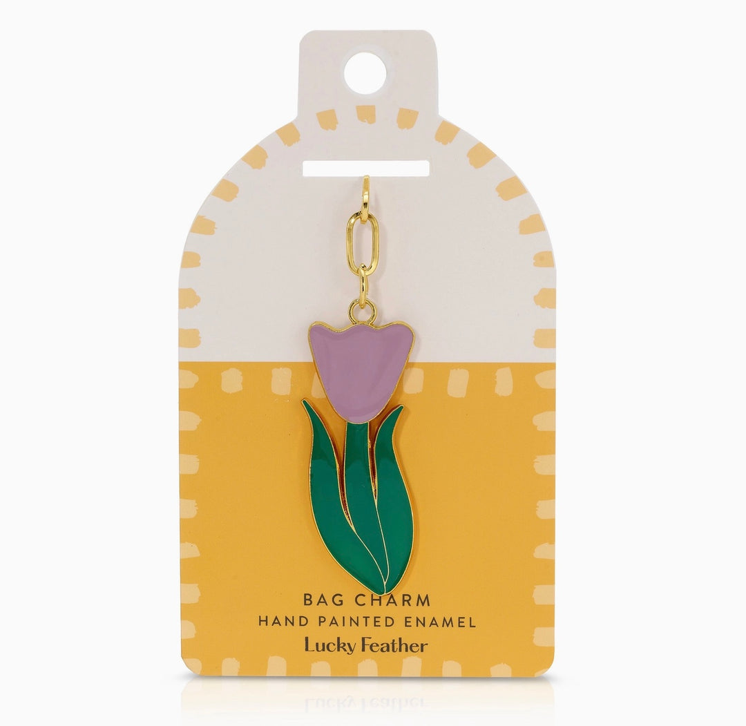 Enamel Bag Charm - Flower