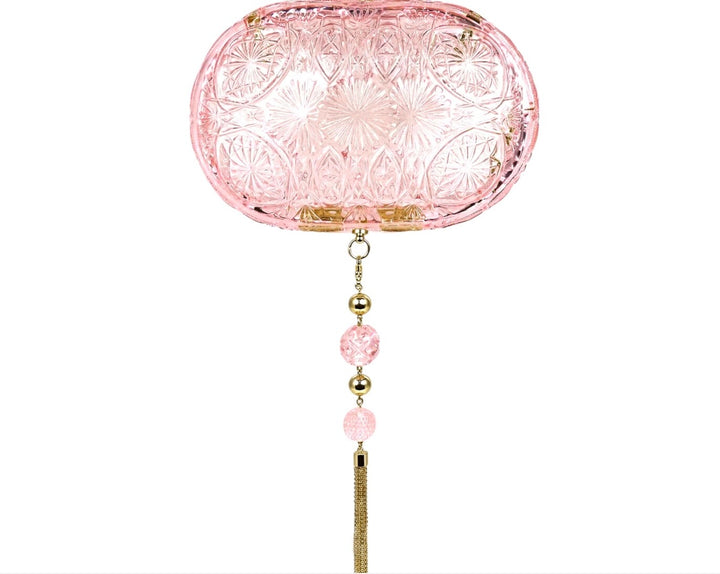 Hard Carved Oval Clutch Peach