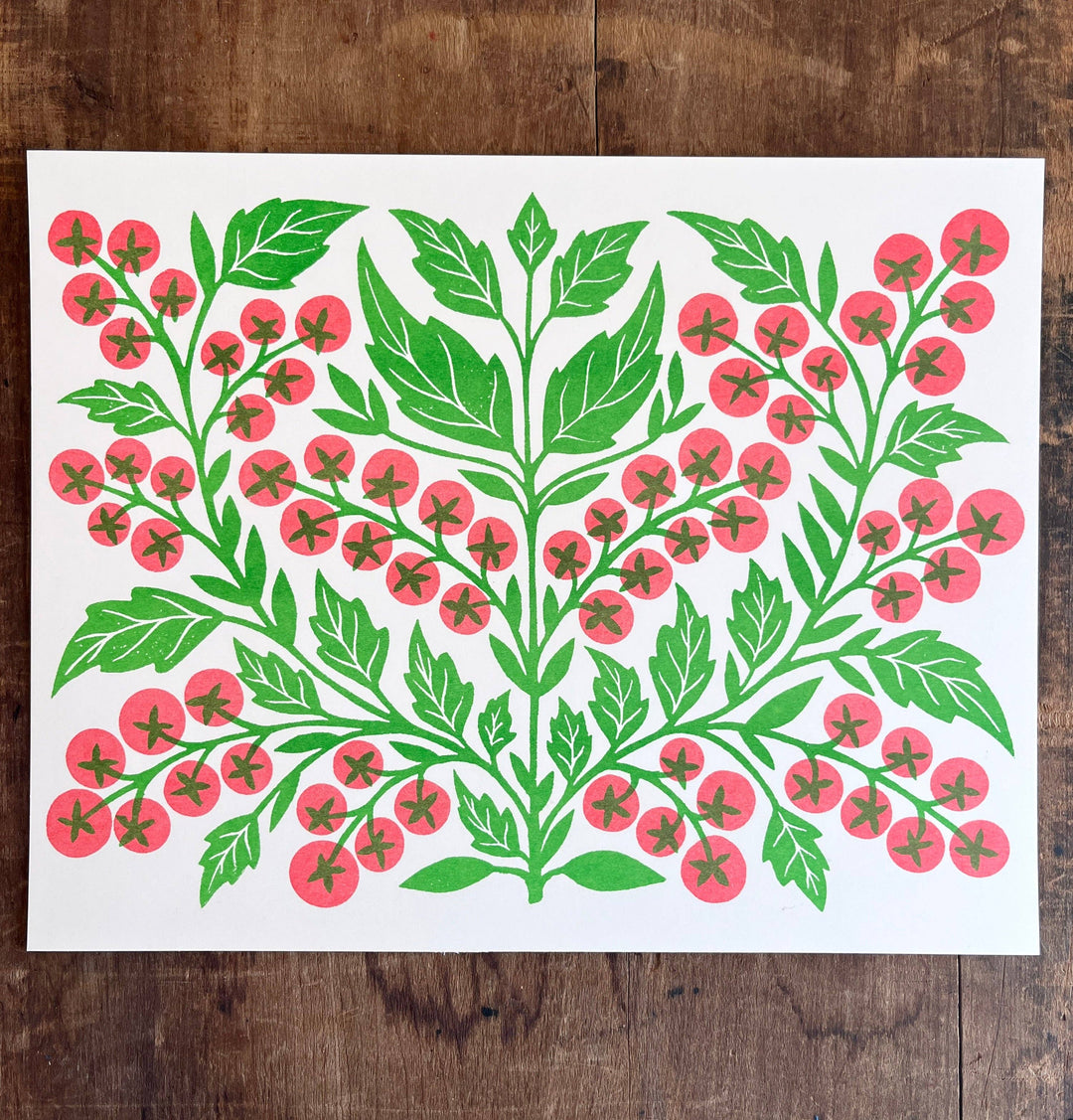 Garden Series: Cherry Tomato Risograph Print