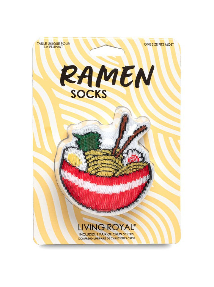 3D Packaged Socks - Ramen - White