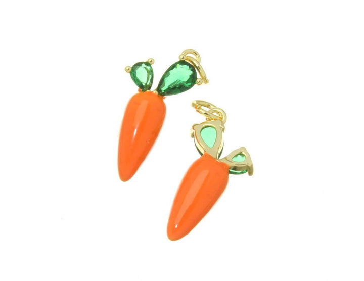 Gold CZ Carrot Charm