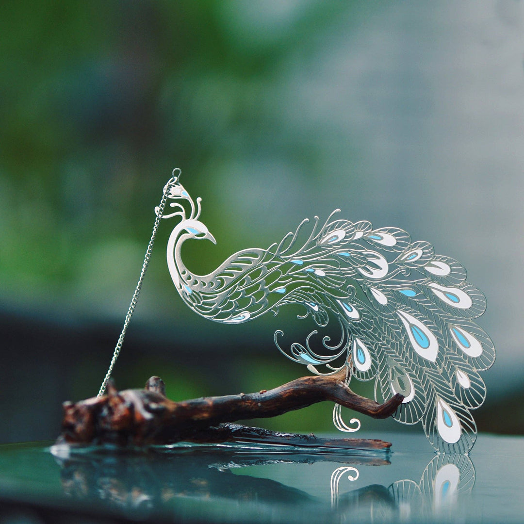 Auspicious Animal Metal Bookmarks (Peacock)