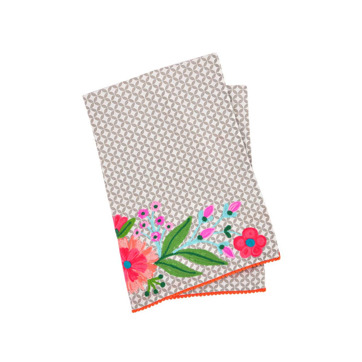 Floral Majestic Embroidered Teatowel